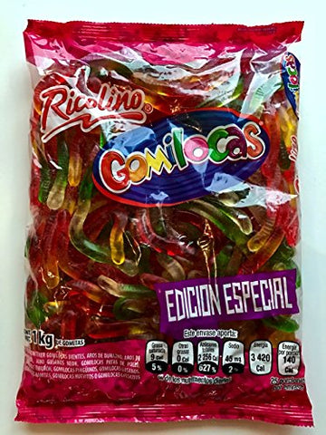 RICOLINO GOMILOCAS ASSORTED FLAVORS GUMMY WORMS 2.2Lb